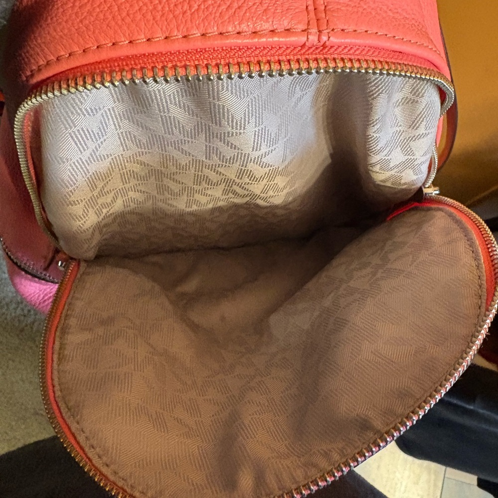 Michael Kors Pink coral Leather purse medium Backpack - Picture 8 of 10
